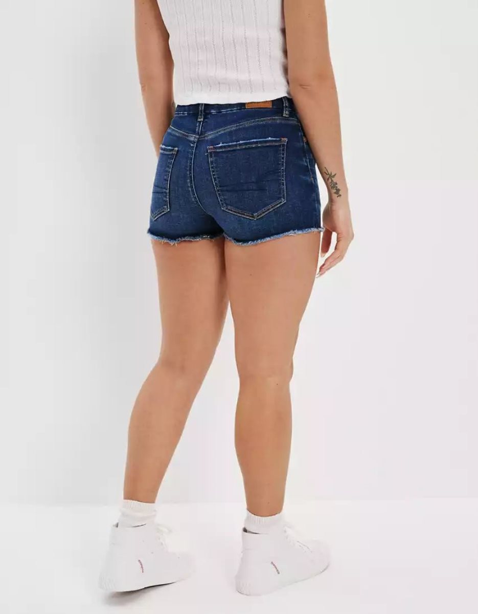 Shorts American Eagle AE Ne(x)t Level Curvy High-Waisted Denim Indigo Foncé Femme | TAZ-79531924